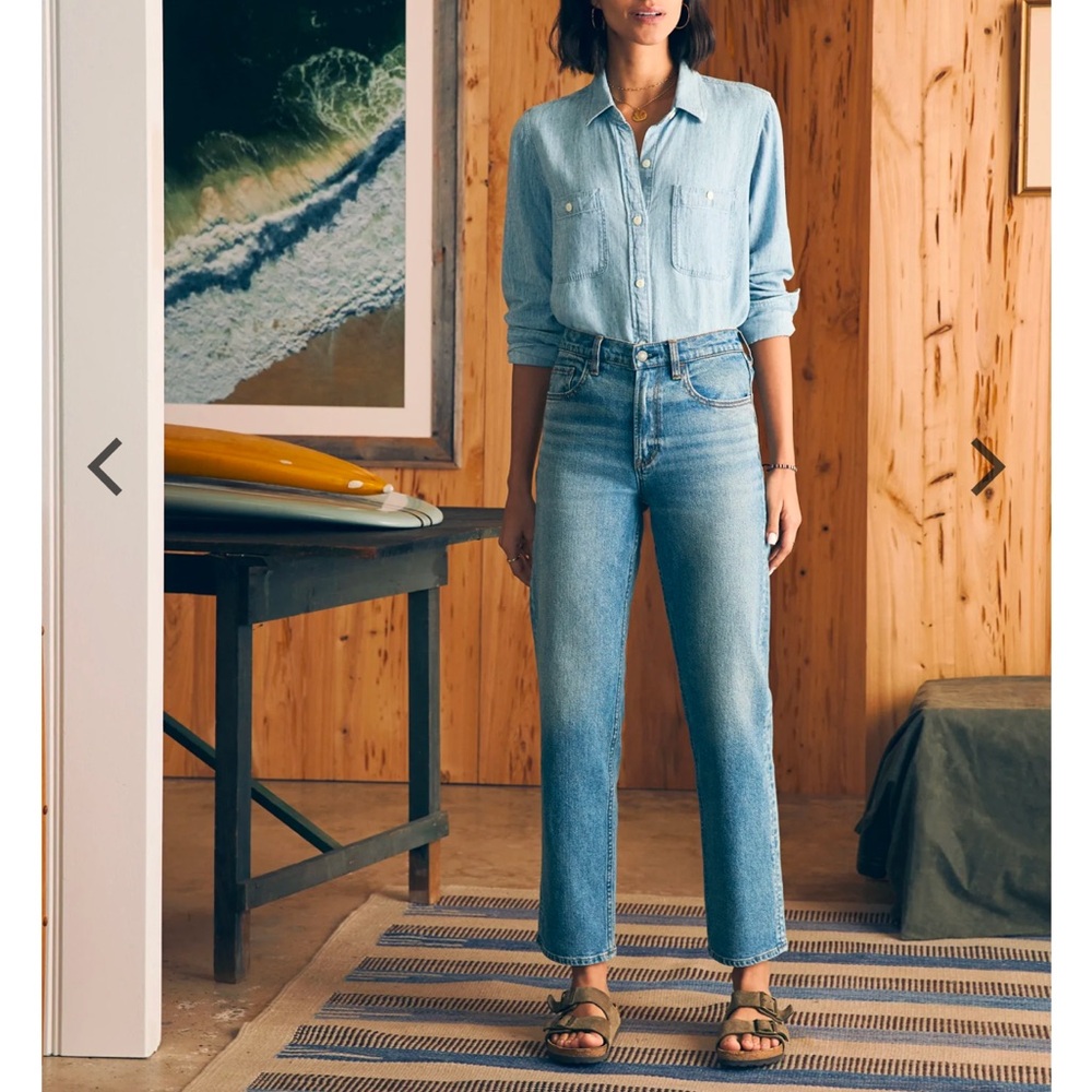 Faherty Organic Cotton Slim Straight Leg Jeans